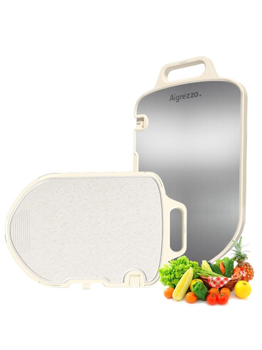Titanium Cutting Board, 16x11x0.9 inch Non-Slip Chopping Board with Knife Sharpe